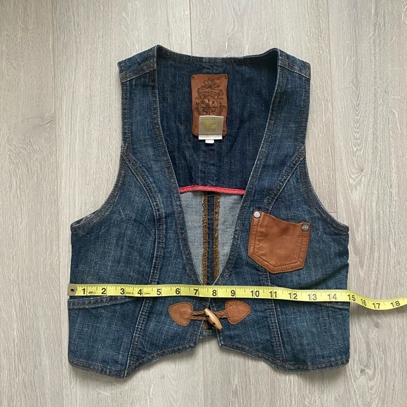 Crop Vintage Denim Vest - Picture 4 of 6